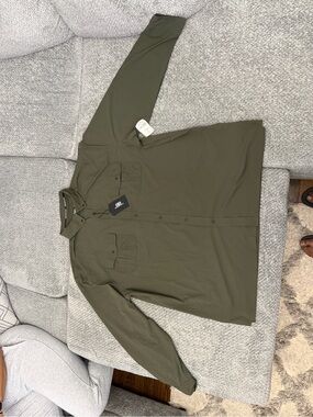 Women's Olive Utility Button-Front Jacket